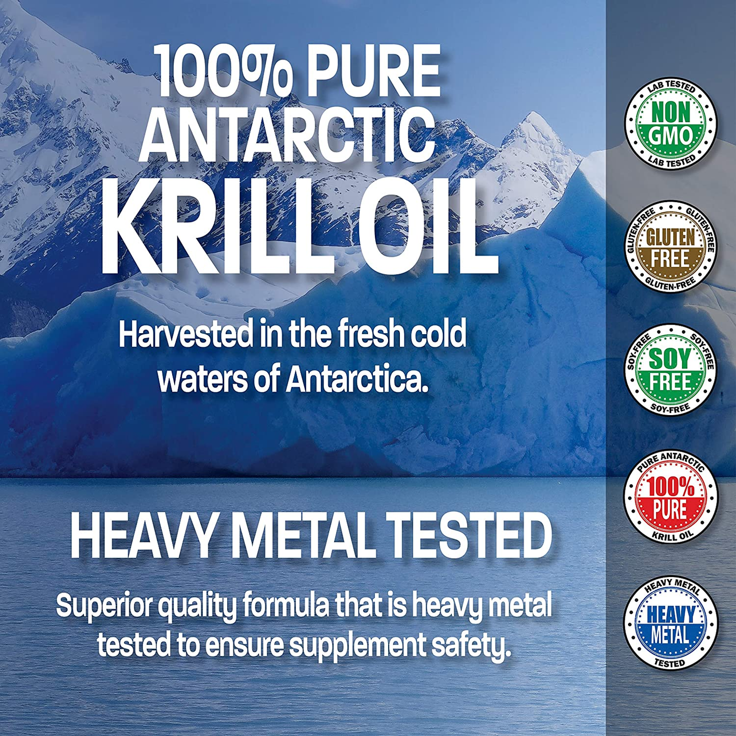 Antarctic Krill Oil 1000 Mg with Omega-3S EPA, DHA, Astaxanthin and Phospholipids 60 Softgels (30 Servings)