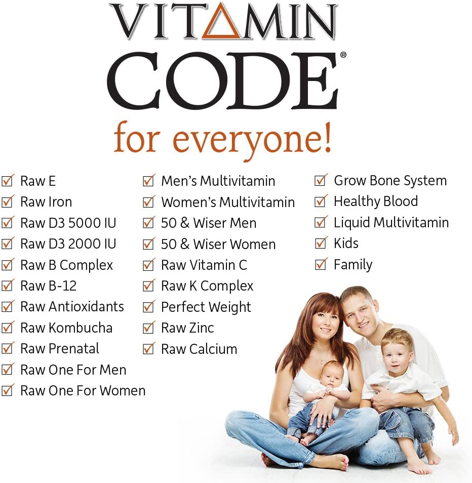 Vitamin Code Raw Iron Supplement - 30 Vegan Capsules, 22Mg Once Daily Iron, Vitamins C, B12, Folate, Fruit, Veggies & Probiotics, Iron Supplements for Women, Energy & Anemia Support