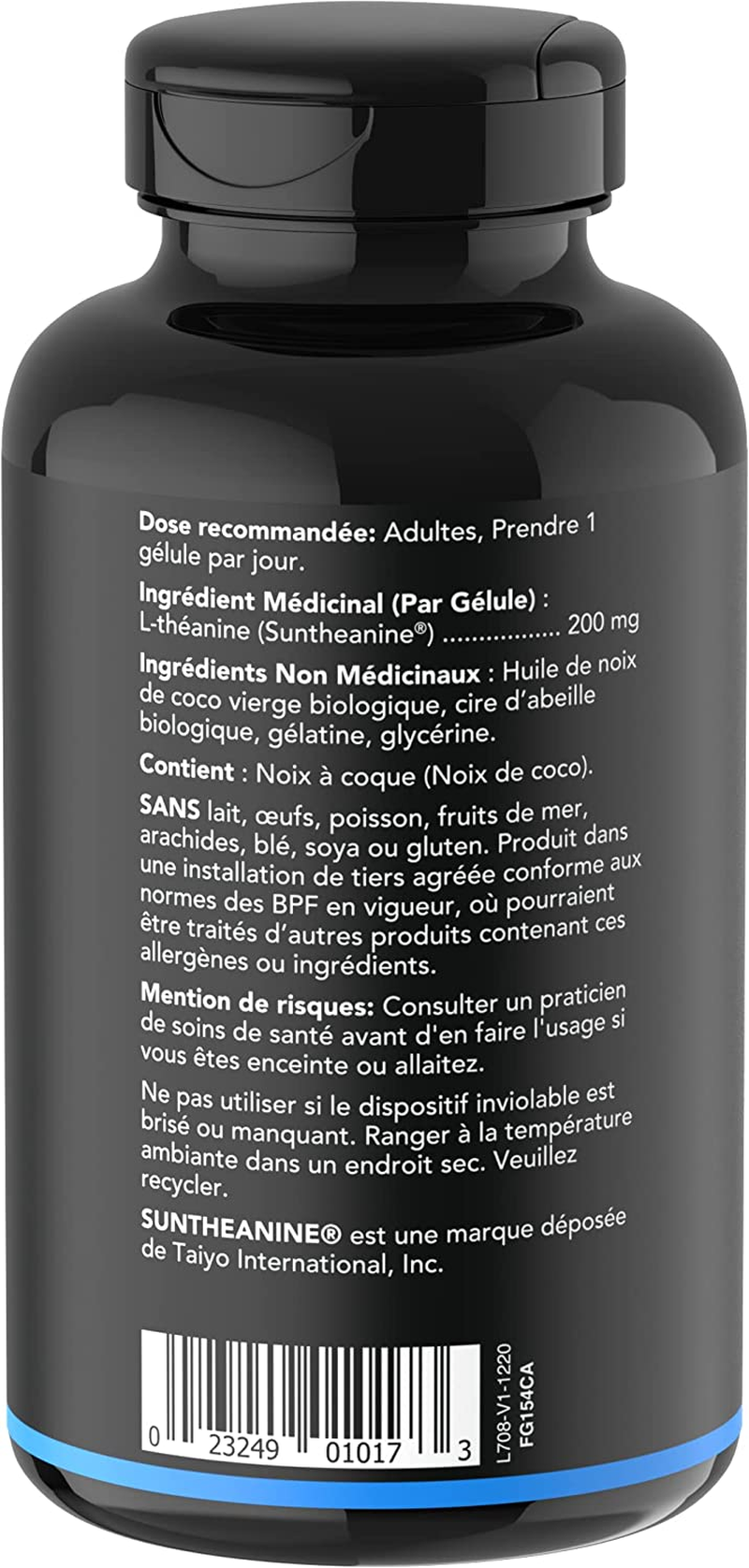 Double Strength ‘Suntheanine’ L-Theanine with Organic Coconut Oil - Promotes Alertness & Relaxation without Drowsiness - 200Mg L Theanine Supplement - 60 Softgel Capsules for Adults