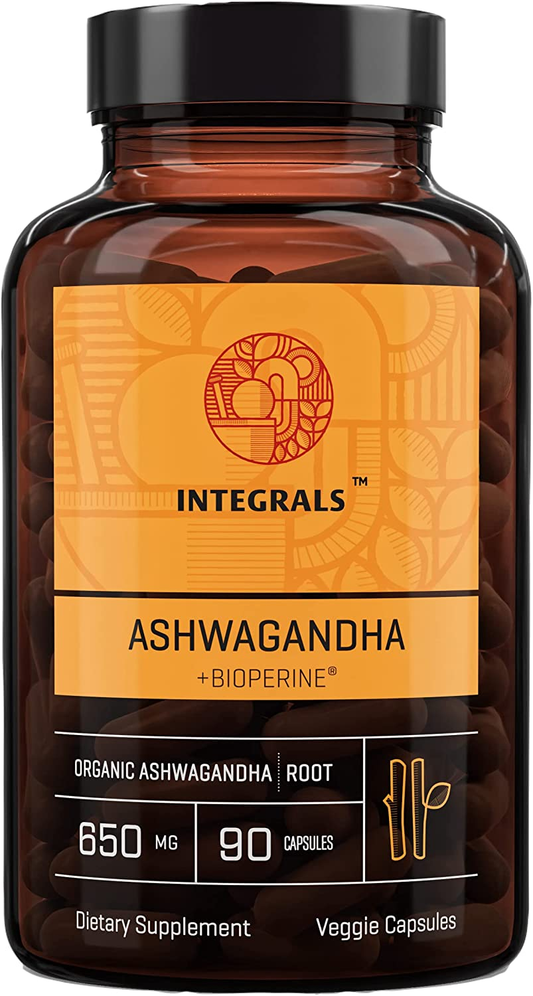 Ashwagandha Capsules 650Mg per Capsule + Bioperine, 90 Vegan Capsules Made with Ashwagandha Root & Black Pepper Extract