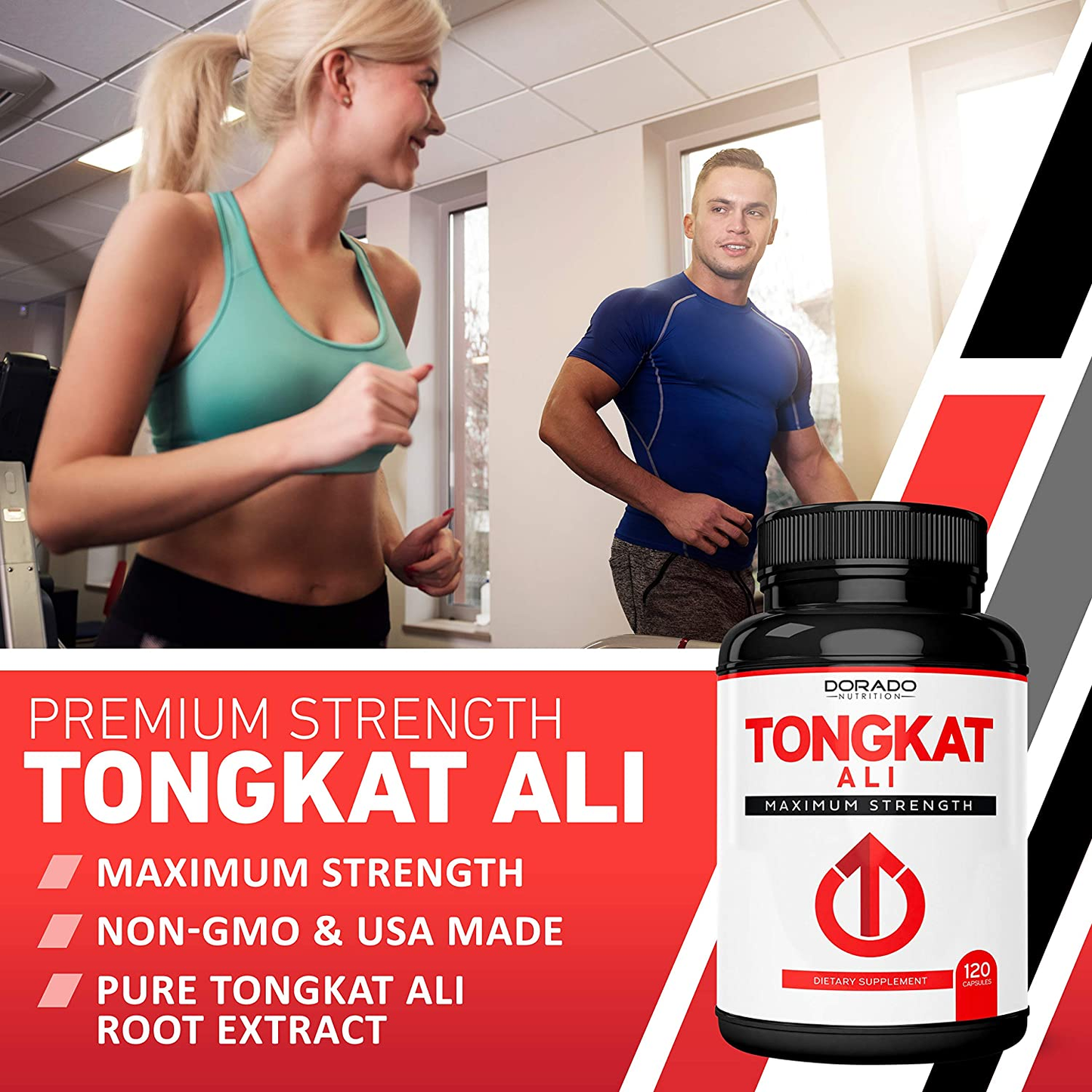 Tongkat Ali Extract (Longjack) Eurycoma Longifolia, 1200Mg per Serving, (120 Capsules) - Indonesian Ginseng - Stamina, Drive, Athletic Performance & Muscle Mass - Gluten Free & Non-Gmo