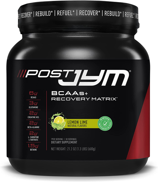 Post JYM Active Matrix - Post-Workout with Bcaa'S, Glutamine, Creatine HCL, Beta-Alanine, and More |  | Natural Lemon Lime Flavor, 30 Servings,1.25 Pound