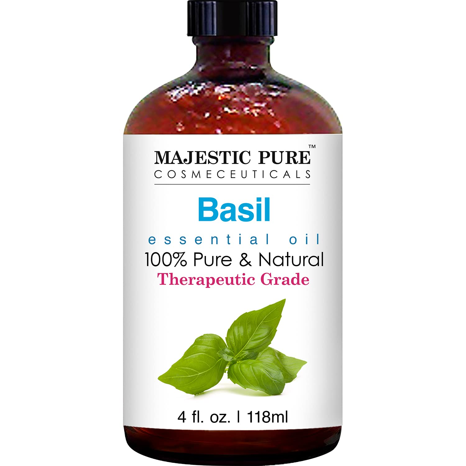 Basil Essential Oil, Therapeutic Grade, Pure and Natural Premium Quality Oil, 4 Fl Oz