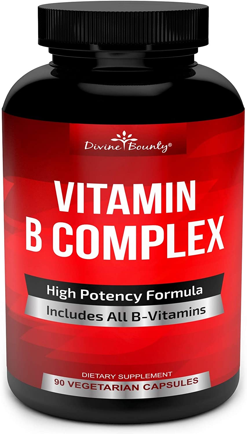 Super B Complex Vitamins - All B Vitamins Including B12, B1, B2, B3, B5, B6, B7, B9, Folic Acid - Vitamin B Supplement - Support Healthy Energy Metabolism - 90 Vegetarian Capsules