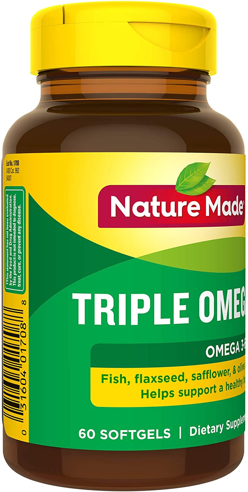 Triple Omega 3-6-9, 60 Softgels, Omega Supplement for Heart Health (Pack of 3)