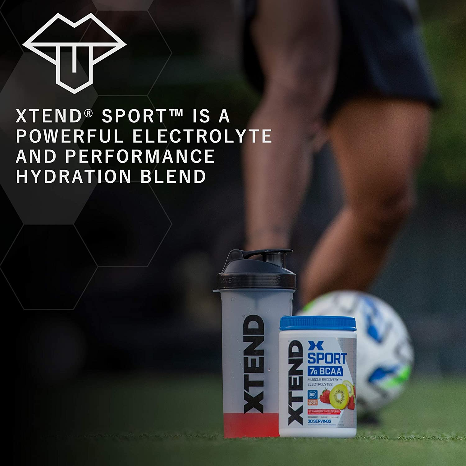 XTEND Sport BCAA Powder Blue Raspberry Ice - Electrolyte Powder for Recovery & Hydration with Amino Acids - 30 Servings