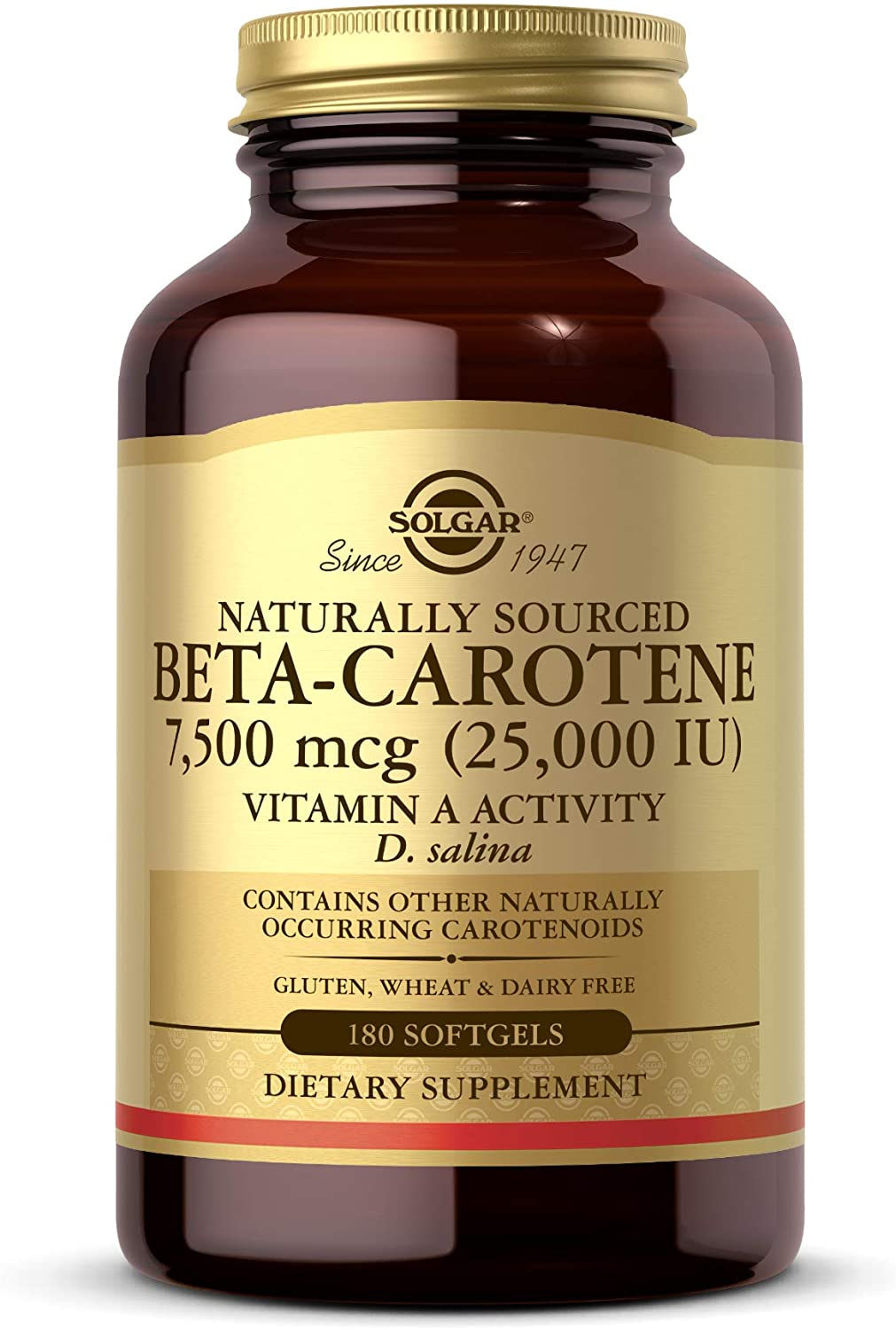 Oceanic Beta-Carotene 25,000 IU, 180 Softgels - Healthy Vision, Skin & Immune System, Potent Antioxidant - 100% Natural Pro-Vitamin a - Gluten Free, Dairy Free - 180 Servings