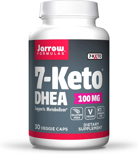 7-Keto DHEA 100 Mg - 30 Veggie Caps - Naturally-Occurring Metabolite - Supports Fatty Acid & Carbohydrate Metabolism - up to 30 Servings