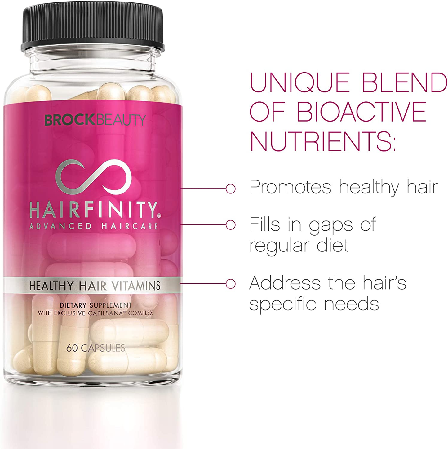 Hair Vitamins - Scientifically Formulated with Biotin, Amino Acids, and a Vitamin Supplement That Helps Support Hair Growth - Vegan - 60 Veggie Capsules (1 Month Supply)