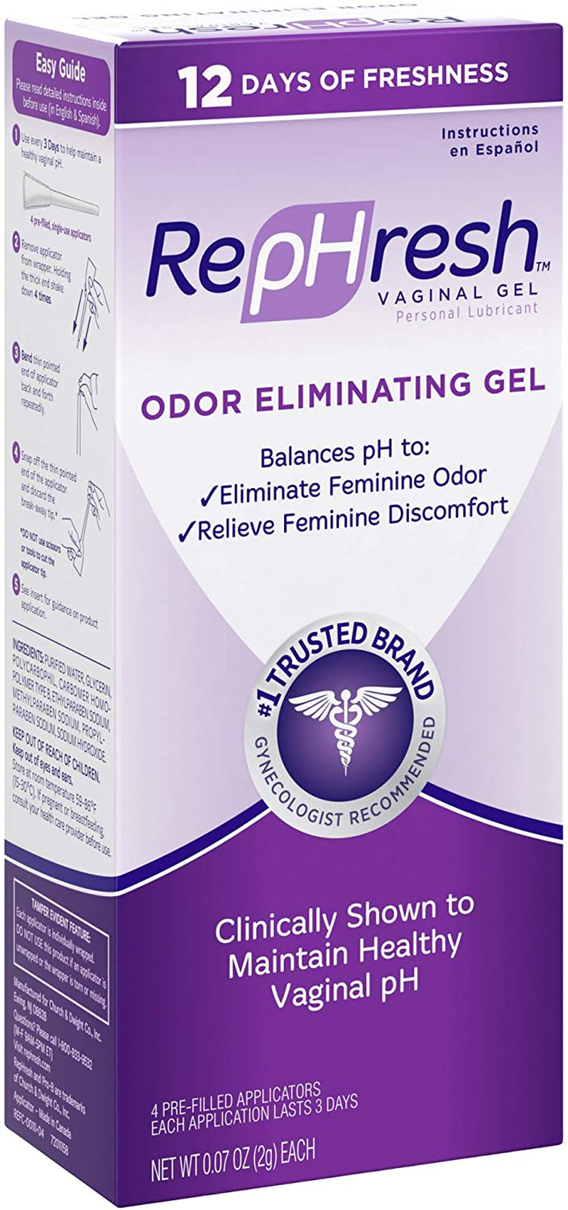 Odor Eliminating Vaginal Gel, 4Ct (0.07Oz)